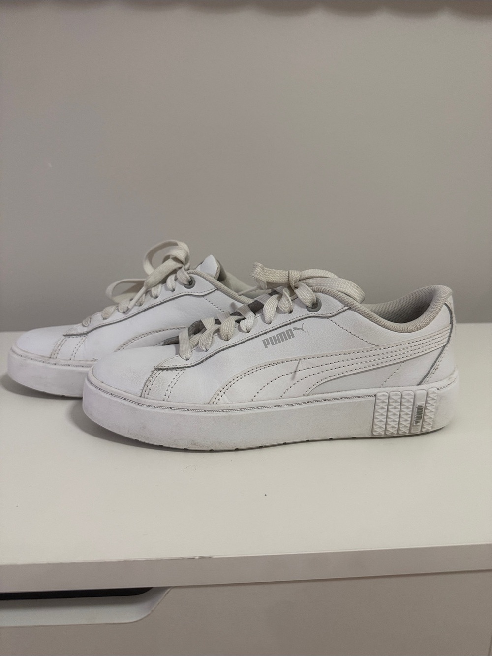 Puma Women's White Low-Top Leather Sneakers
